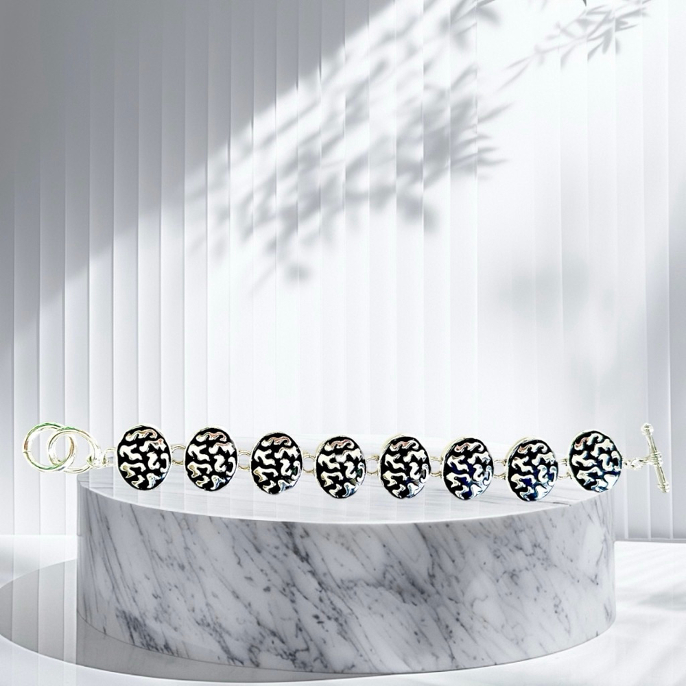 Best Silver Black Tone Oval Bracelet‎